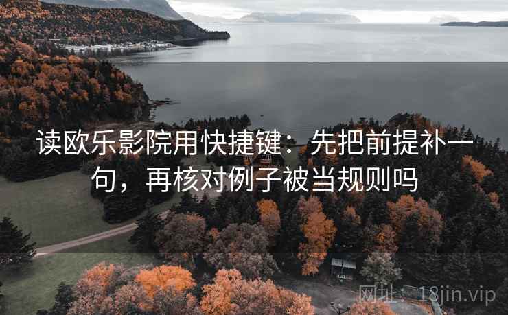 读欧乐影院用快捷键：先把前提补一句，再核对例子被当规则吗  第2张